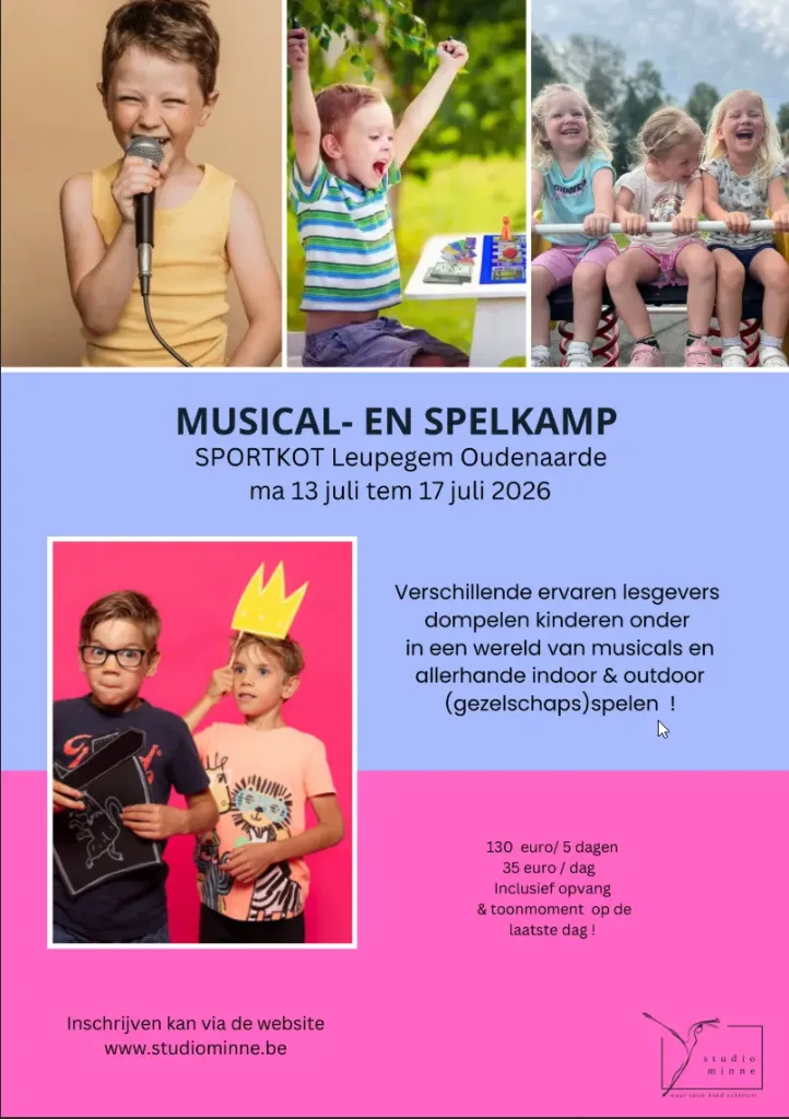 MUSICAL- EN SPELKAMP OUDENAARDE (13-17 JULI) (€35 / dag)